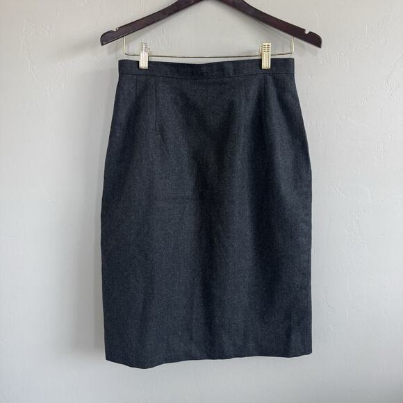 Vintage Talbots 100% Wool Pencil Skirt Woman’s Size 10 Dark Gray - Picture 1 of 6